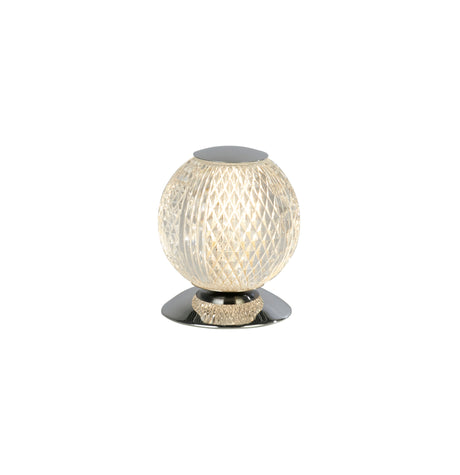 Allure Table Lamp, Chrome Metal & Clear Acrylic