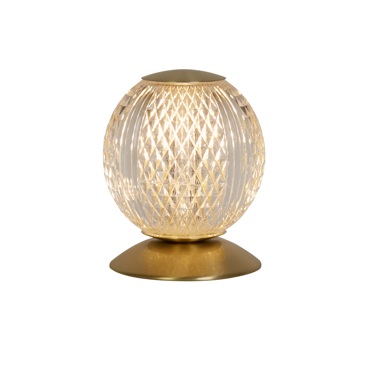 Allure Table Lamp, Satin Brass Metal & Clear Acrylic