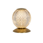 Allure Table Lamp, Satin Brass Metal & Clear Acrylic