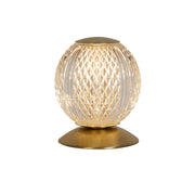 Allure Table Lamp, Satin Brass Metal & Clear Acrylic