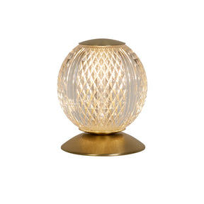 Allure Table Lamp, Satin Brass Metal & Clear Acrylic