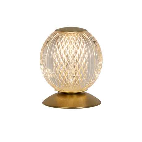Allure Table Lamp, Satin Brass Metal & Clear Acrylic