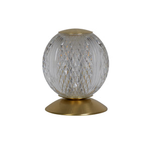 Searchlight Electric Allure Table Lamp, Satin Brass Metal & Clear Acrylic 51482SB