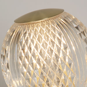 Searchlight Electric Allure Table Lamp, Satin Brass Metal & Clear Acrylic 51482SB