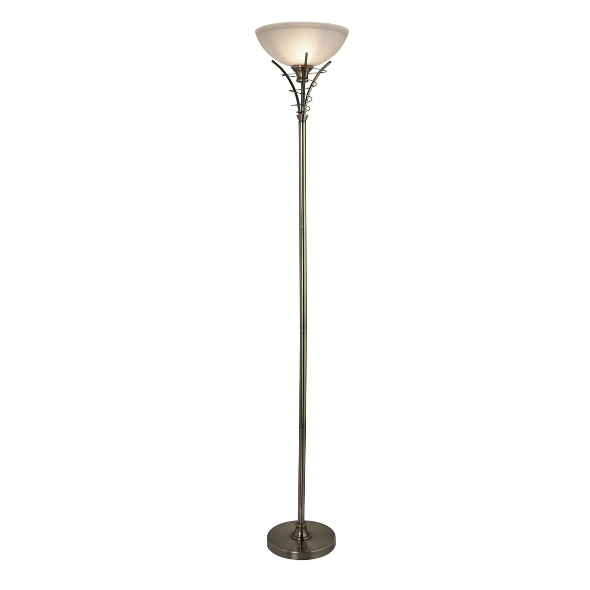 Linea Floor Lamp - Antique Brass Metal & Acid Glass