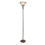 Linea Floor Lamp - Antique Brass Metal & Acid Glass