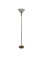 Searchlight Electric Linea Floor Lamp - Antique Brass Metal & Acid Glass 5222AB