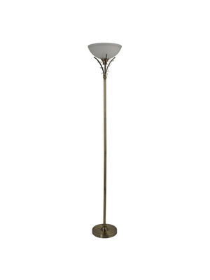 Searchlight Electric Linea Floor Lamp - Antique Brass Metal & Acid Glass 5222AB