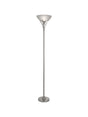 Linea Uplighter Floor Lamp - Satin Silver & Acid Glass