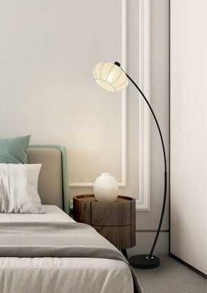 Searchlight Electric Radiant 1Lt Floor Lamp, Black Metal with Soft Fabric Shade 52853BK