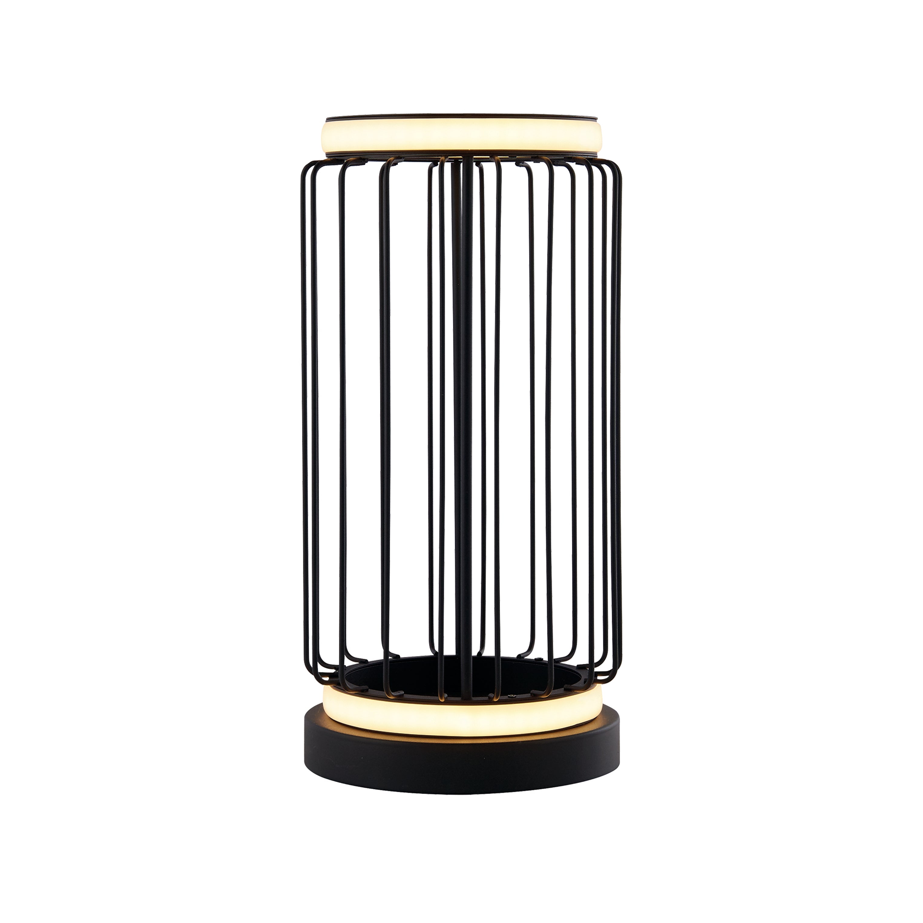 Circolo Cage Table Lamp - Black Metal & White Silicon