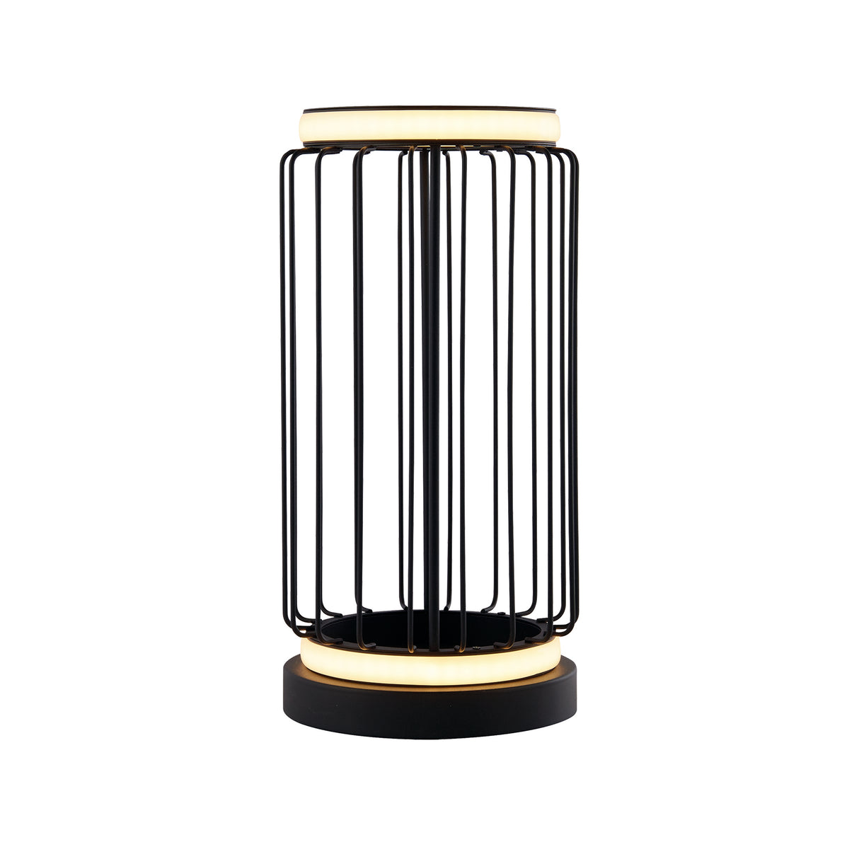 Circolo Cage Table Lamp - Black Metal & White Silicon