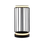 Circolo Cage Table Lamp - Black Metal & White Silicon