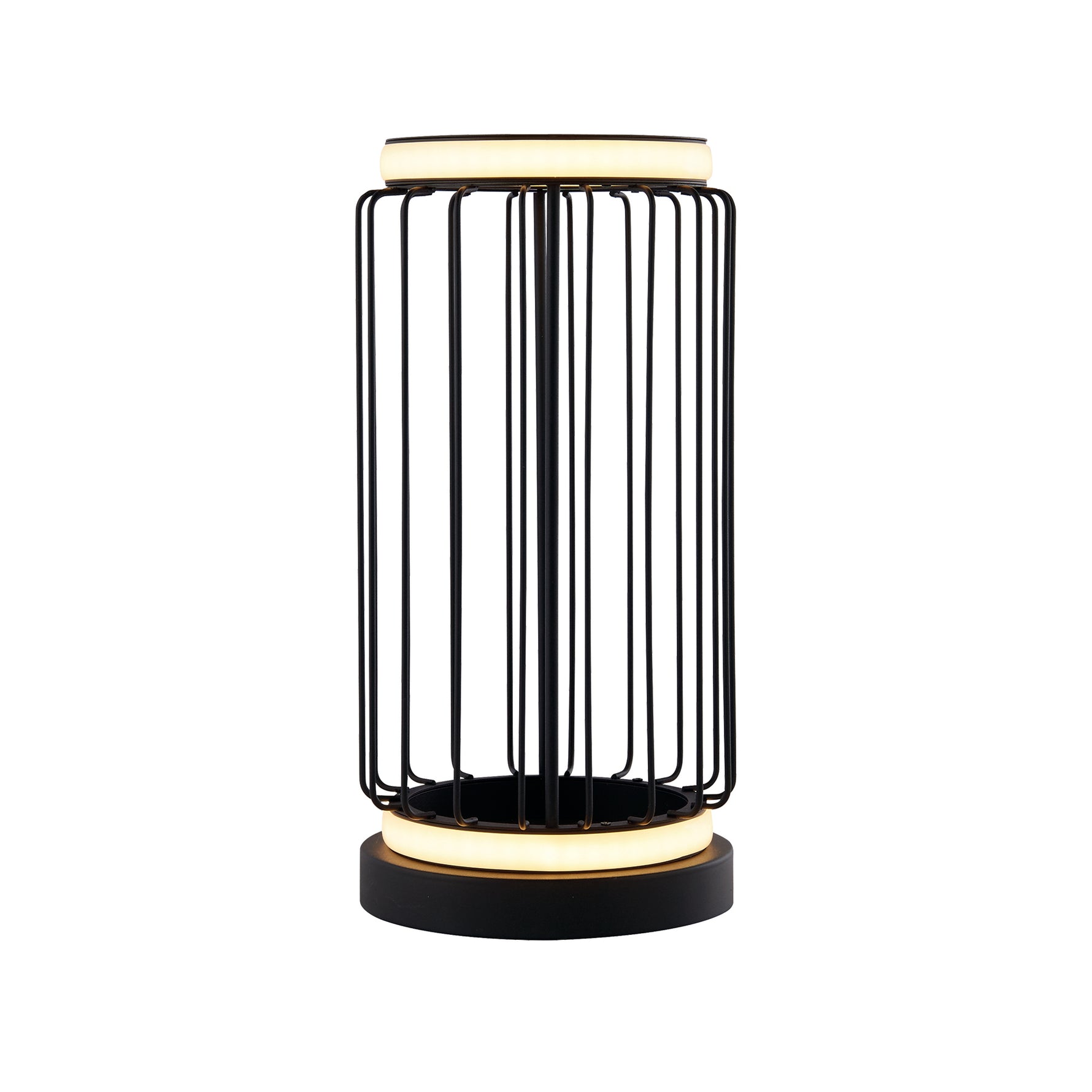 Circolo Cage Table Lamp - Black Metal & White Silicon