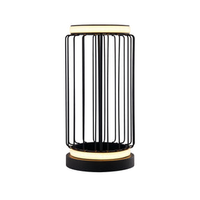 Circolo Cage Table Lamp - Black Metal & White Silicon