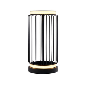 Circolo Cage Table Lamp - Black Metal & White Silicon