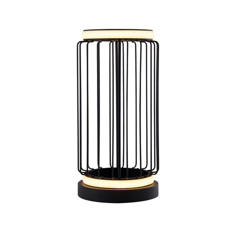 Circolo Cage Table Lamp - Black Metal & White Silicon
