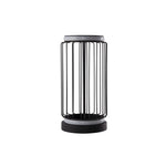 Searchlight Electric Circolo Cage Table Lamp - Black Metal & White Silicon 54210-1BK