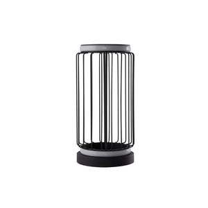 Searchlight Electric Circolo Cage Table Lamp - Black Metal & White Silicon 54210-1BK