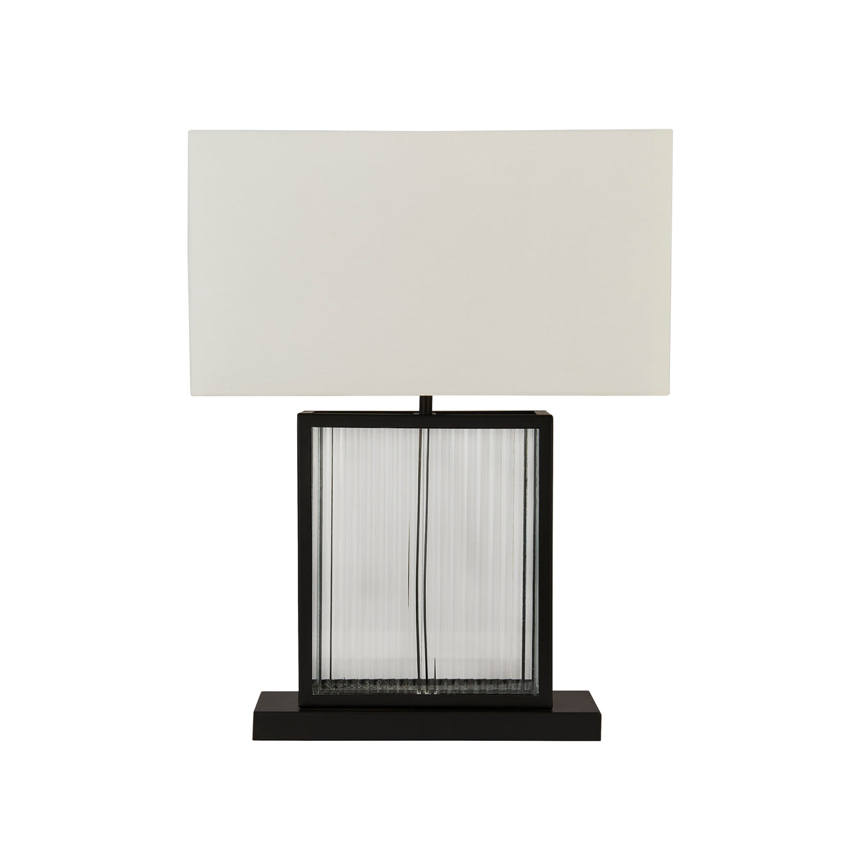 Searchlight Electric Clarendon Table Lamp - Black Metal, Tempered Glass & Velvet 54210BK