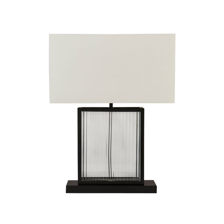 Searchlight Electric Clarendon Table Lamp - Black Metal, Tempered Glass & Velvet 54210BK