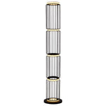 Circolo Cage Floor Lamp - Black Metal & White Silicon
