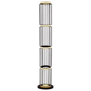 Circolo Cage Floor Lamp - Black Metal & White Silicon