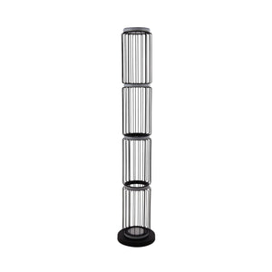 Searchlight Electric Circolo Cage Floor Lamp - Black Metal & White Silicon 54211-1BK