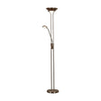 Mother & Child Floor Lamp - Antique Brass Metal & Glass
