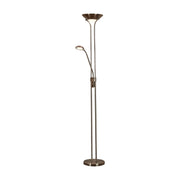 Mother & Child Floor Lamp - Antique Brass Metal & Glass