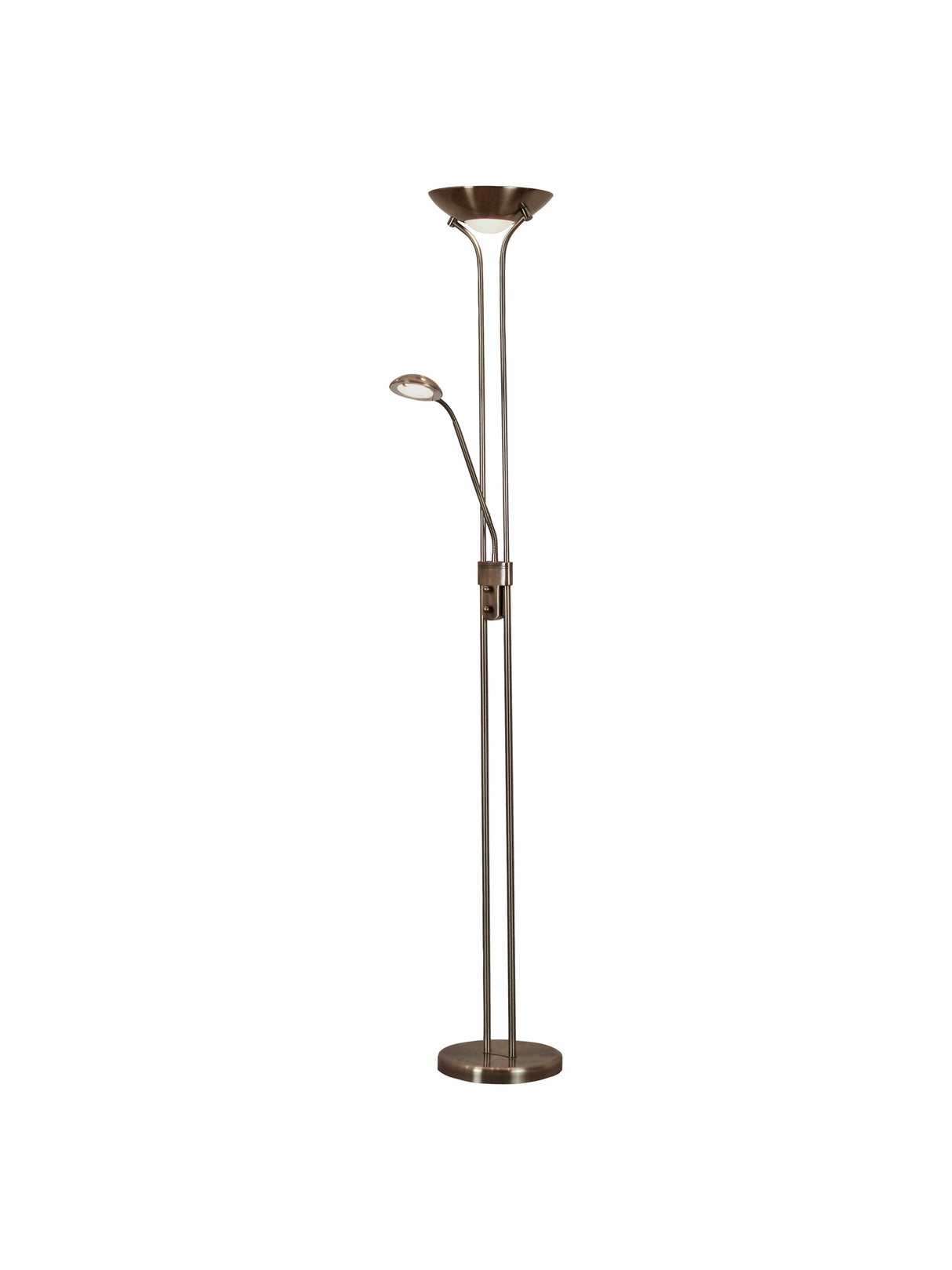 Searchlight Electric Mother & Child Floor Lamp - Antique Brass Metal & Glass 5430AB