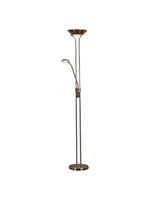 Searchlight Electric Mother & Child Floor Lamp - Antique Brass Metal & Glass 5430AB