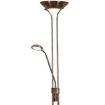 Searchlight Electric Mother & Child Floor Lamp - Antique Brass Metal & Glass 5430AB
