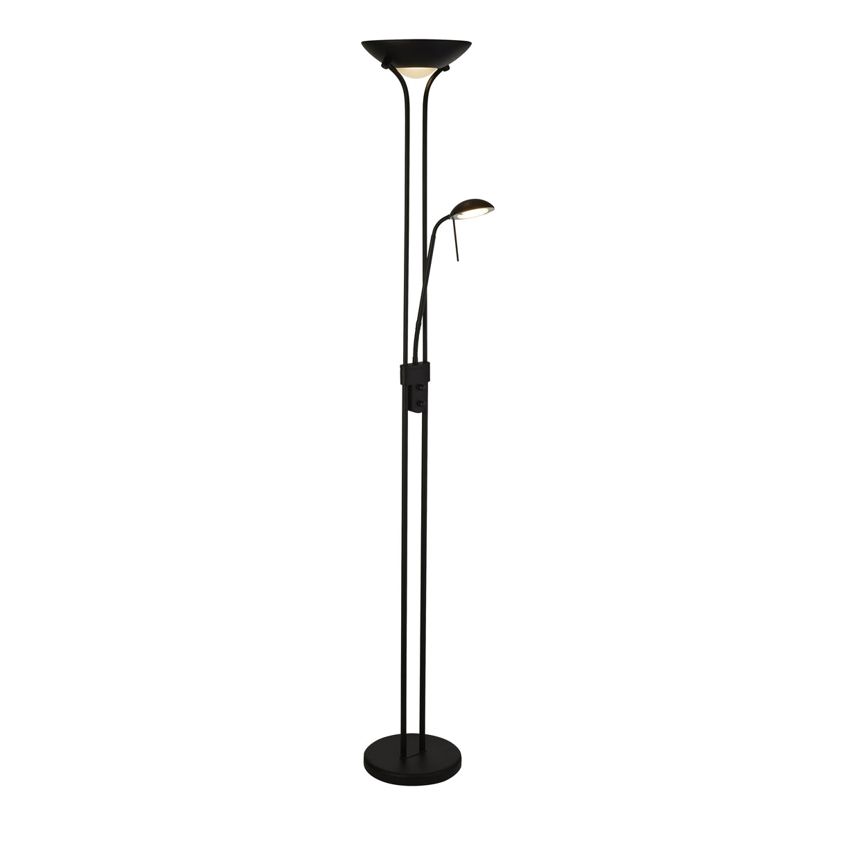 Mother & Child Floor Lamp - Matt Black Metal & Glass