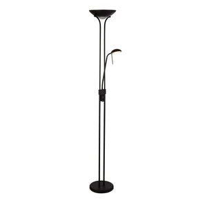 Searchlight Electric Mother & Child Floor Lamp - Matt Black Metal & Glass 5430BK