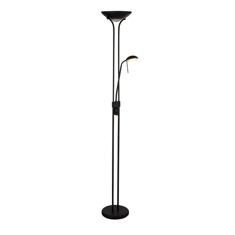 Searchlight Electric Mother & Child Floor Lamp - Matt Black Metal & Glass 5430BK