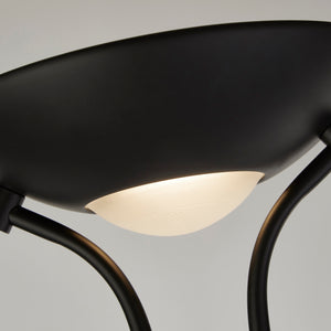 Searchlight Electric Mother & Child Floor Lamp - Matt Black Metal & Glass 5430BK