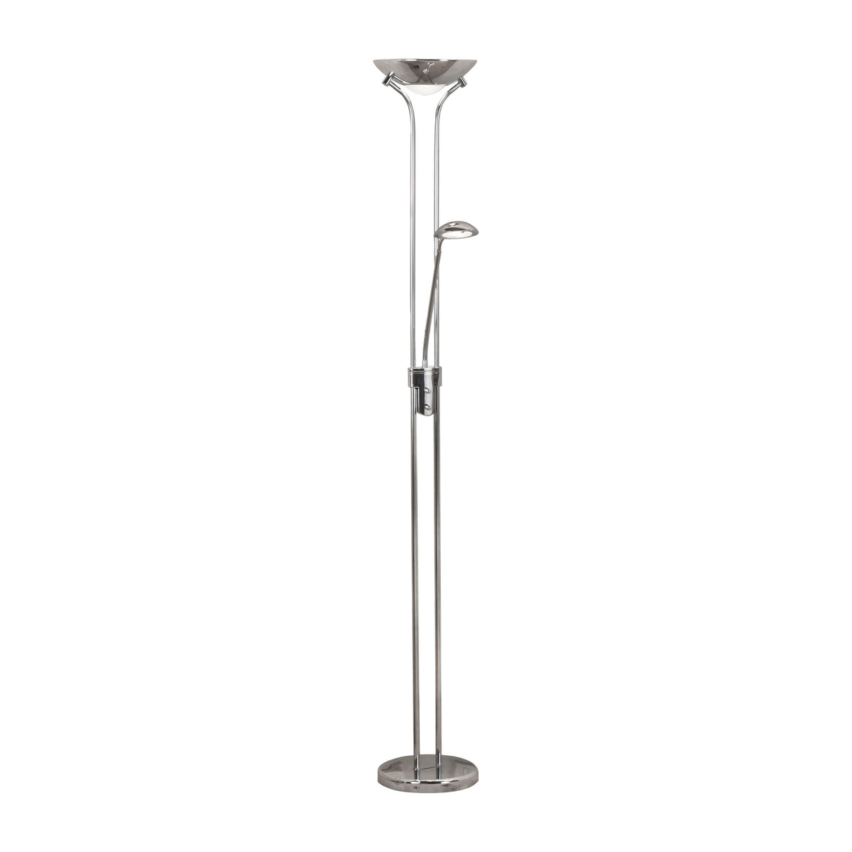 Mother & Child Floor Lamp - Chrome Metal & Glass