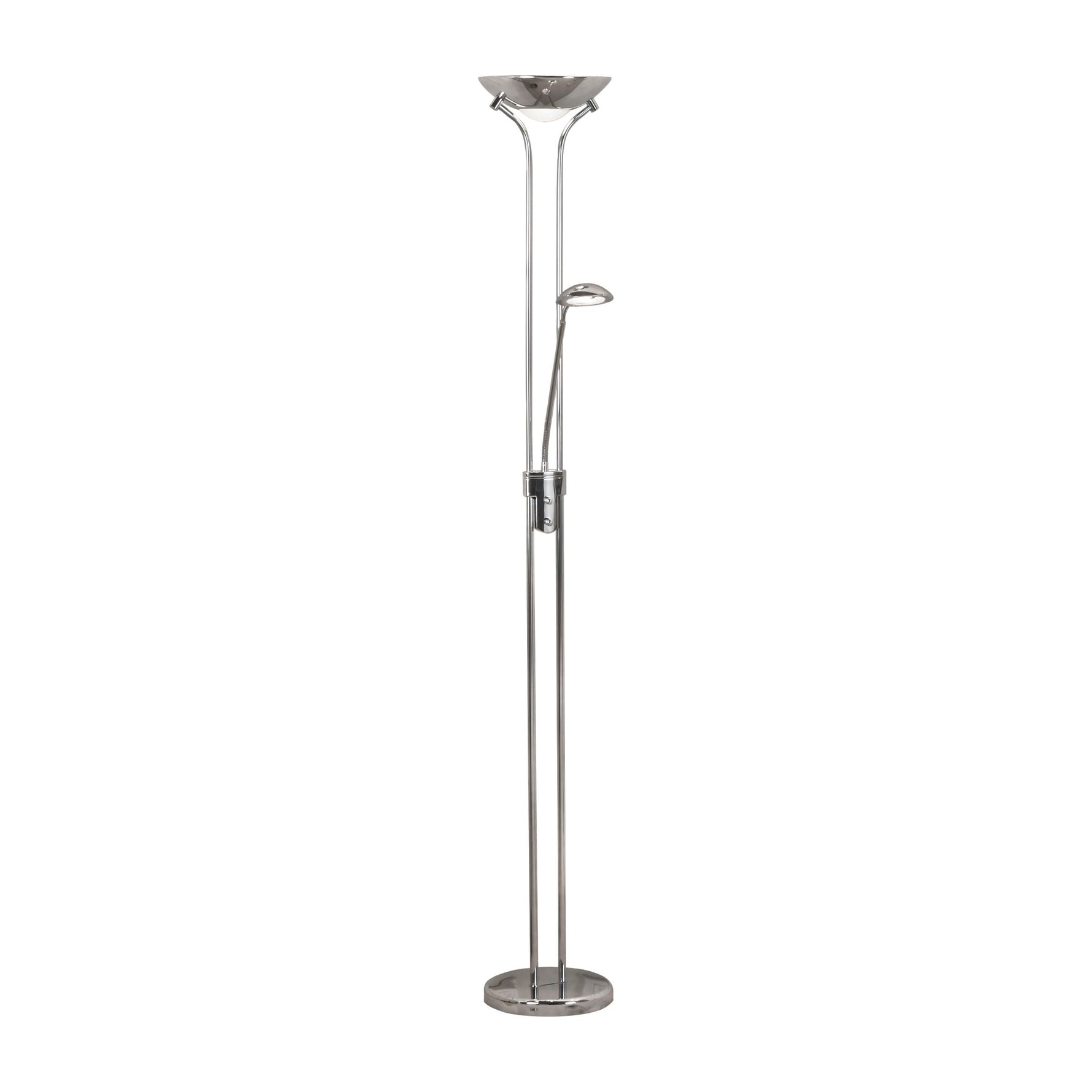Mother & Child Floor Lamp - Chrome Metal & Glass