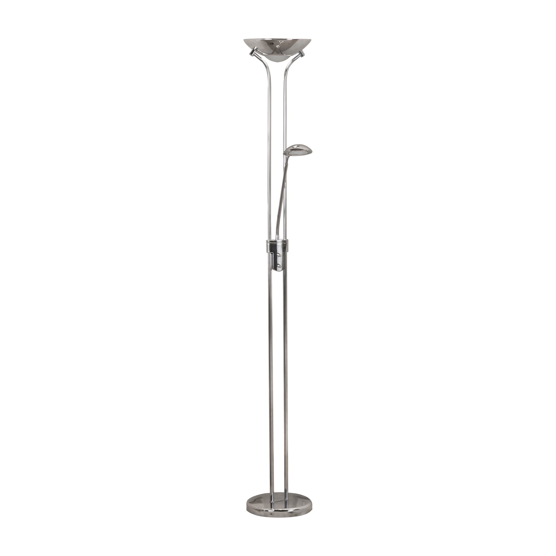 Searchlight Electric Mother & Child Floor Lamp - Chrome Metal & Glass 5430CC