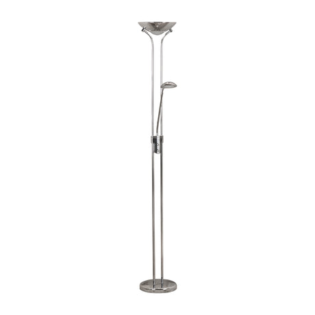 Searchlight Electric Mother & Child Floor Lamp - Chrome Metal & Glass 5430CC