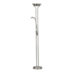 Mother & Child Floor Lamp - Satin Silver Metal & Glass