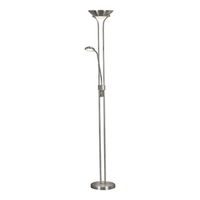 Mother & Child Floor Lamp - Satin Silver Metal & Glass