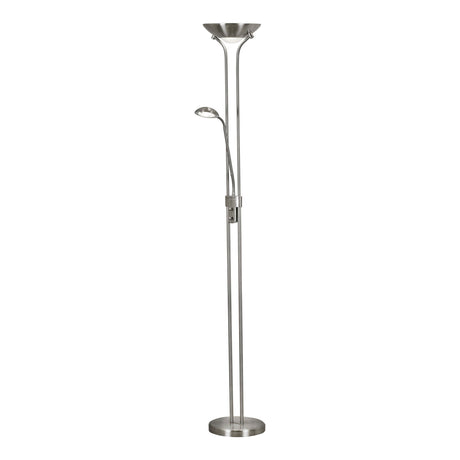 Mother & Child Floor Lamp - Satin Silver Metal & Glass