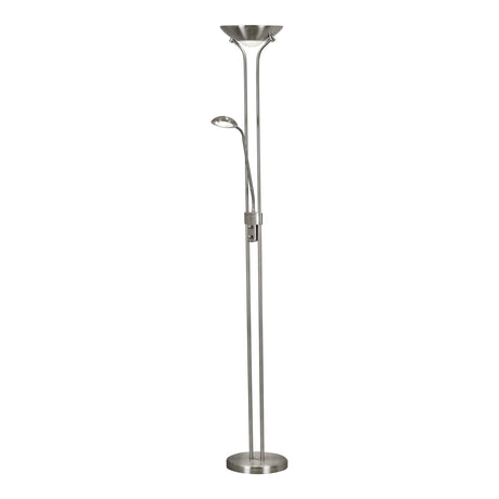 Searchlight Electric Mother & Child Floor Lamp - Satin Silver Metal & Glass 5430SS