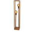 Square 2Lt Floor Lamp - Natural Wood & Black Metal