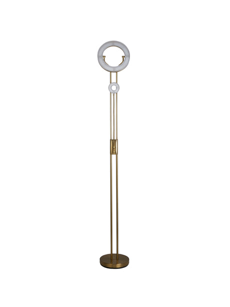 Searchlight Electric Mother & Child Floor Lamp - Satin Brass Metal 55601SB