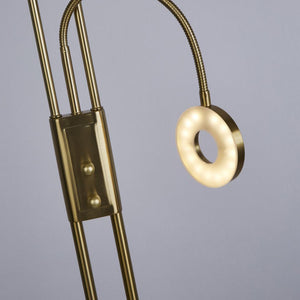 Searchlight Electric Mother & Child Floor Lamp - Satin Brass Metal 55601SB