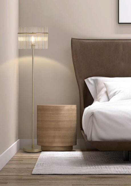 Searchlight Electric Swizzle 1Lt Floor Lamp, Gold Metal with Champagne Rods 55626CP