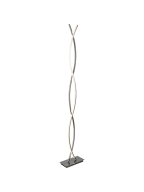 Platt LED Wave Floor Lamp - Chrome & Opal